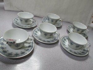 F007【Noritake ノリタケ Bone China ボンチャイナ 1955年】オールドノリタケ 銀彩 カップ6客