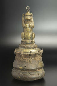 10世紀 銅鐘 ジャワ インドネシア 共箱 爪哇 印度尼西 铜钟 Java 仏教美術 仏像