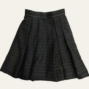 M-premier/Mプルミエ レディース プリーツスカート フレアスカート 36サイズ ブラック 透け感 日本製 I-1491