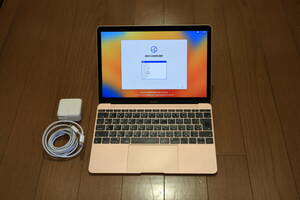 MacBook 2017 MNYM2J/A 12インチ/CoreM3 1.2G/256G/8G/ローズゴールド/OS Ventura