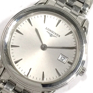 ロンジン デイト クォーツ 腕時計 L4.736.4 メンズ シルバーカラー文字盤 未稼働品 純正ブレス LONGINES