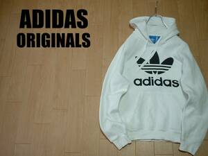 大人気ADIDAS ORIGINALSビッグトレフォイルスウェットパーカーS白ホワイト正規アディダスオリジナルスORIG 3FOIL HOODトレーナートラック