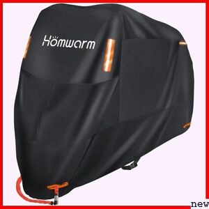 Homwarm ブラック XXL 収納バッグ付き 盗難防止 紫外線防止 防水 300D厚手 バイクカバー 23