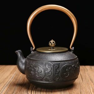新品未使用★ 大容量鉄壺 手作り鉄 やかんを沸かす お茶の道具　1400ML