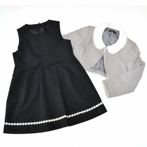 ◇431834 POP ON POP ニッセン ボレロワンピース 卒園入学式 上下セットアップ サイズ120cm キッズ 子ども 女の子 グレー ブラック