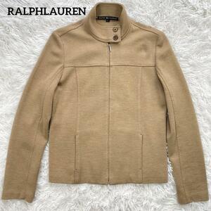 【美品】RALPHLAUREN ラルフローレン ウール スウィングトップ [L] カーキ レディース POLO ブルゾン ジャケット