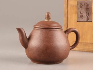 中国古玩 唐物 煎茶道具 朱泥 紫泥 紫砂壷 茶壷 急須 在印 時代物 極上品 初だし品 7388