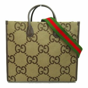 グッチ ジャンボGG トートバッグ ブランドオフ GUCCI GGキャンバス トートバッグ GGキャンバス レザー レディース