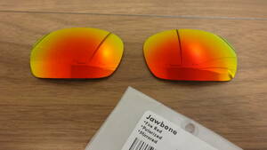 処分価格！！！★OAKLEY RACING JACKET JAWBONE レーシングジャケット用 カスタム偏光 レンズ FIRE RED Color Polarized 新品 