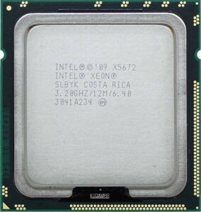 2個セット Intel Xeon X5672 SLBYK 4C 3.2GHz 12MB 95W LGA1366 DDR3-1333