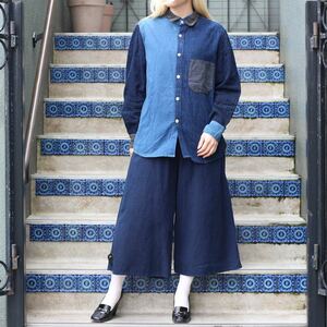 *SPECIAL ITEM* 19th～20th JAPANESE INDIGO FABRIC REMAKE PATCH WORK SHIRT/ヴィンテージボロ(古布)リメイクパッチワークシャツ(メンズ)