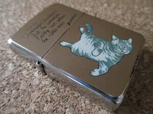 ZIPPO 『寝転がる猫 ネコ ねこ CAT』1996年6月製造 ポリッシュ仕上げ トラネコ ニャンコ先生 三毛猫 オイルライター ジッポ－ 廃版激レア