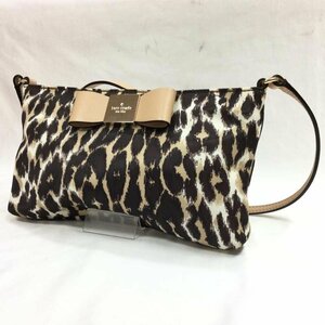 ケイトスペード Nylon Maree Cross Body bag Leopard ヒョウ柄 牛革 ボディバッグ - 茶 / ブラウン