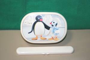 ピングー ランチボックス 箸 箸ケース 付き 弁当箱 ミスタードーナツ ノベルティ Pingu & Pinga 非売品 ピンガ ホワイト