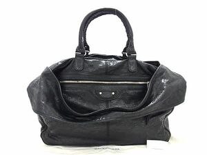 1円 ■美品■ BALENCIAGA バレンシアガ 272408 クラシックブリッジ レザー 2WAY ハンドバッグ ショルダー レディース ブラック系 FC0313