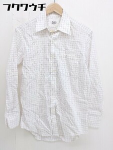 ◇ TAKEO KIKUCHI タケオキクチ チェック 長袖 シャツ サイズ 2 ホワイト パープル メンズ