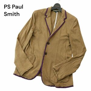 PS Paul Smith ポールスミス 春夏 麻 リネン混★ パイピング カット テーラード ジャケット Sz.XL　メンズ 大きいサイズ　A4T01471_2#M