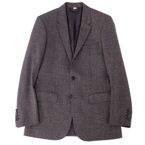 美品 バーバリー BURBERRY ジャケット テーラードジャケット シングル 総裏 ウール カシミヤ アウター メンズ 44 グレー cf02dd-rm10f08943