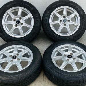 イボ付きバリ溝＋綺麗ホイール。 BRIDGESTONE TOPRUN 14 インチ×5.5J＋39 100/4H KUMHO 175/65R 14夏用4本。ノート、カローラフィールダー