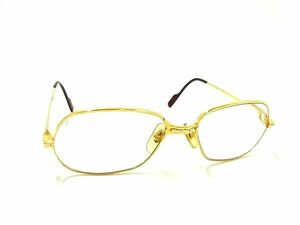 1円 ■美品■ Cartier カルティエ 56□17 135 度入り メガネ 眼鏡 めがね レディース メンズ ゴールド系 AW9250