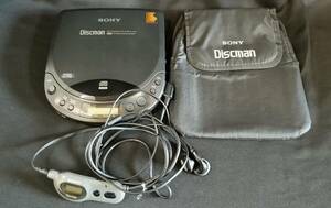 ■SONY■Discman ポータブルCDプレーヤー　ジャンク品/通電のみ　D-223 ディスクマン　専用リモコン付きイヤフォン　パーツ取りなど