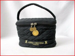 ANNA CHRISTINA/アンナクリスティーナ◇バニティバッグ　BK　キルティング　W21cm