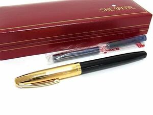 1円 ■美品■ SHEAFFER シェーファー ペン先 23K 23金 万年筆 筆記用具 文房具 ステーショナリー ブラック系×ゴールド系 FA5286