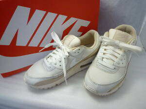 NIKE ナイキ WMNS AIR MAX 90 ウィメンズ エアマックス90 PHANTOM/SUMMIT 24cm ベージュ×白 FD1452-030 レディーススニーカー USED