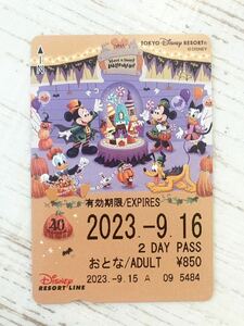 ディズニー 40周年 リゾートライン ハロウィン 2日 おとな 使用済み