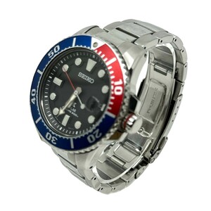 セイコー プロスペックス メンズ腕時計 ソーラー ダイバー V157-0Df0 日本製 青赤 24D27
