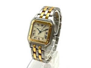 【ジャンク品】Cartier/カルティエ パンテール MM 183949 CAL.83 クォーツ 2ロウ デイト アイボリー文字盤 メンズ腕時計 (48405MT2)