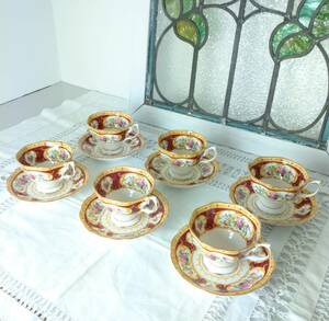 美品◆ロイヤルアルバート カップ&ソーサー 6客セット 英国　イギリス　英国 洋食器RoyalAlbert LadyHamilton