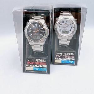 CITIZEN シチズン ソーラー時計 Q&Q RADIO CONTROLLED SOLARMATE 腕時計 未開封 2本セット 白黒 