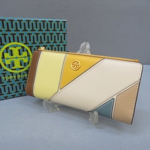 RKO312★TORY BURCH トリーバーチ ロビンソン パッチワークジップスリム 長財布 未使用★A