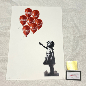 DEATH NYC バンクシー Banksy「風船と少女」エルメス HERMES Dismaland 世界限定100枚 ポップアート アートポスター 現代アート KAWS