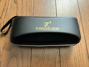 KINGSEVEN　キングセブン　レザー　セミハードケース　横16.5㎝　厚5.6㎝　ブラック　サングラス　メガネ　眼鏡　未使用　保管品　送料無料