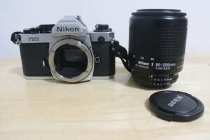 ★外観美品★ ニコン Nikon NEW FM2 シルバー(レンズセット）Nikon 80-200mm4.5-5.6D Y0030