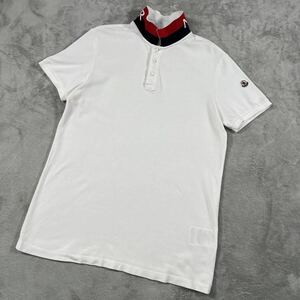 1円〜　美品　MONCLER モンクレール　マグリア　半袖ポロシャツ　ホワイト　Lサイズ　7293