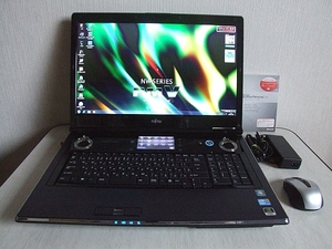 ☆高速大容量SSD搭載 FMV-BIBLO NW/G90 Core i3 M330 2.13GHz/8GB/SSD480GB/18.4型フルHD/Windows 7 (Windows10)☆4043