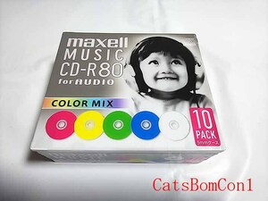 音楽用 CD-R maxell 80分 10枚パック 日本製 CDRA80MIX.S1P10S COLOR MIX [未開封] 録音用