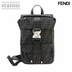 未使用 展示品 フェンディ FENDI フェンディネス スモール バックパック リュックサック キャンバス レザー アスファルト 7VZ067 90230549