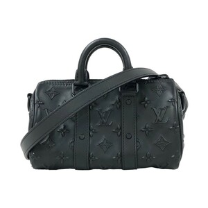 ルイ・ヴィトン LOUIS VUITTON キーポルXS M57960 ブラック モノグラム・シールレザー ショルダーバッグ メンズ 中古