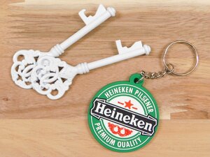 【Heineken・ハイネケン】※《企業ロゴ・ラバーキーホルダー》　アメリカン雑貨　キーリング　RC060
