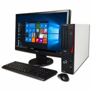 美品 富士通D582＜22型パソコンセット＞第3世代Corei7・8GB・新品SSD256GB・Win10・DVDマルチ・Office2019・無線LAN・キーボード・マウス