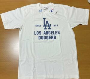 MLB ユニクロ LA ロサンゼルス ドジャーズ Tシャツ 白　UVカット　ドライ　 野球応援 大谷翔平　メージャーリーグ