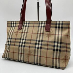 BURBERRY LONDON バーバリー ロンドン トートバッグ ハンドバッグ ノバチェック シャドーホース ベージュ ブラウン レザー PVC 