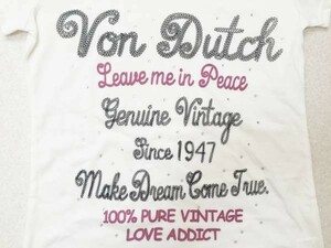 ボンダッチ【VonDutch】ラインストーン飾り/プリントTシャツ M