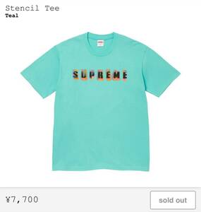 ★Supreme Stencil Tee Teal Lサイズ シュプリーム box logo Tシャツ 新品未開封 送料無料