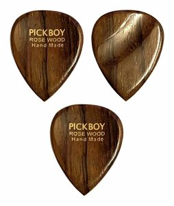 即決◆新品◆送料無料PICKBOY GP-RW/1×3枚セット ROSE WOOD ローズウッド 紫檀 ギター ピック/メール便