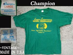 80s ビンテージ champion トリコロールタグ 4段プリントTee チャンピオン USAアメリカ製 vintage カレッジ